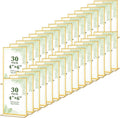 30 Pack 4x6 Gold Acrylic Sign Holders, Double Sided Clear Frames by ALFFUN