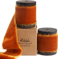 Ribbli Terracotta Velvet Ribbon 1.5 Inch Handmade Frayed Vintage Burnt Orange by Ribbli