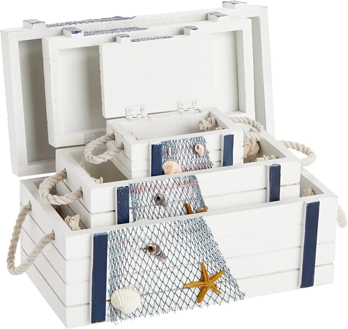 Juvale Nautical Wooden Jewelry Box Set - Image 8
