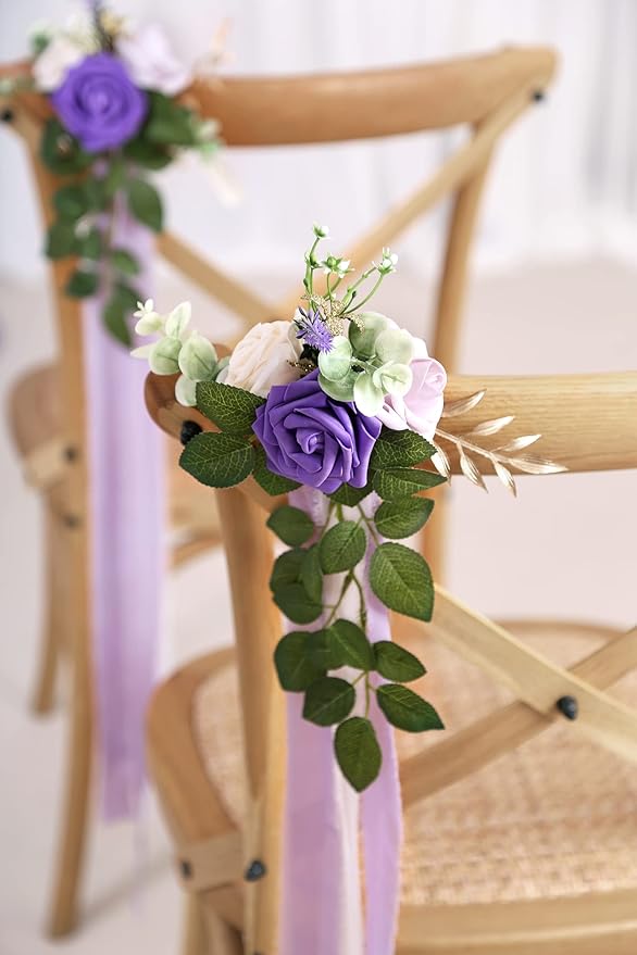 Wedding Aisle Decorations for Wedding Ceremony Set of 10 Pew Flowers for Church - Image 4