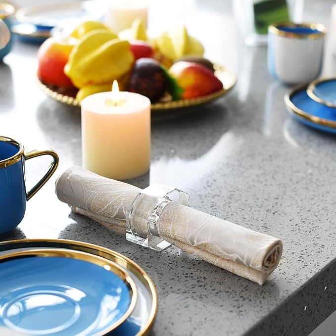 Crystal Napkin Rings, Elegant Table Decor Holders - Image 6