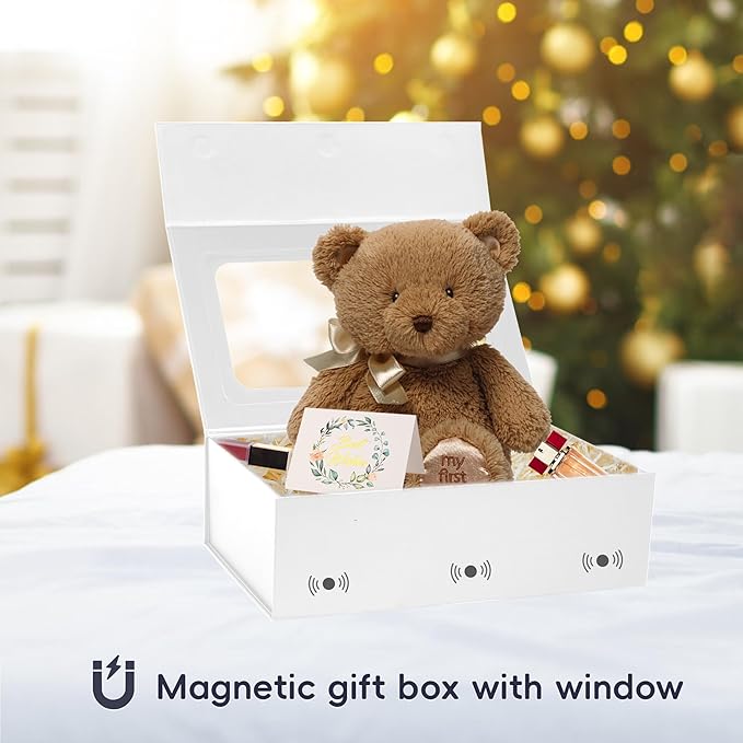White Large Gift Box with Window, 13.5"x9"x4.3" Bridesmaid Box - Image 6