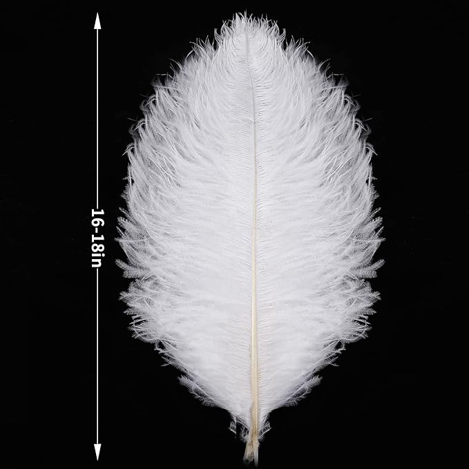 Larryhot White Large Ostrich Feathers - Image 4