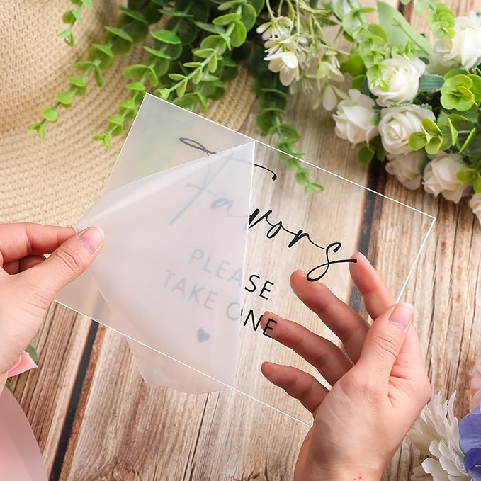 Weysat 6 Pcs Clear Acrylic Wedding Signs - Image 2