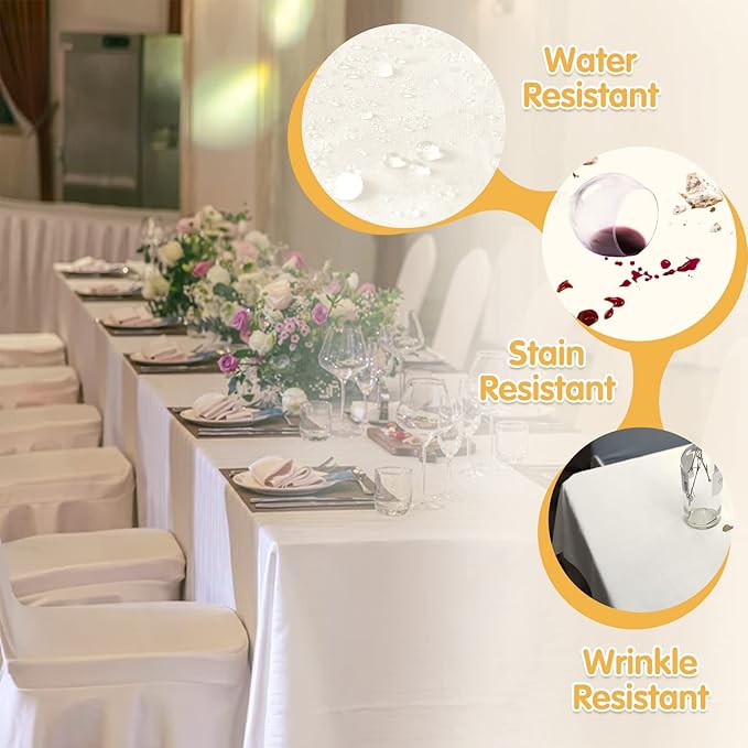 BRILLMAX 10 Pack Ivory Tablecloths - Image 3