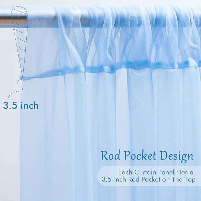 20×10ft Blue Tulle Backdrop Curtain - Image 5
