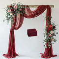 Wedding Arch Draping Fabric 4 Panels 28.7" x 20FT Burgundy Sheer Chiffon by Xiomot