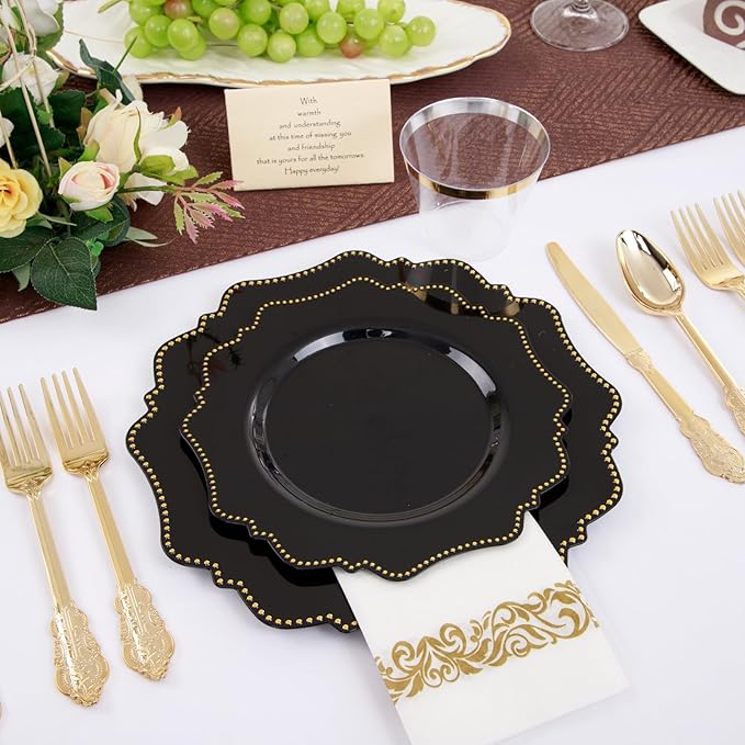 COLOSUS 175PCS Black Dinnerware set - Image 4