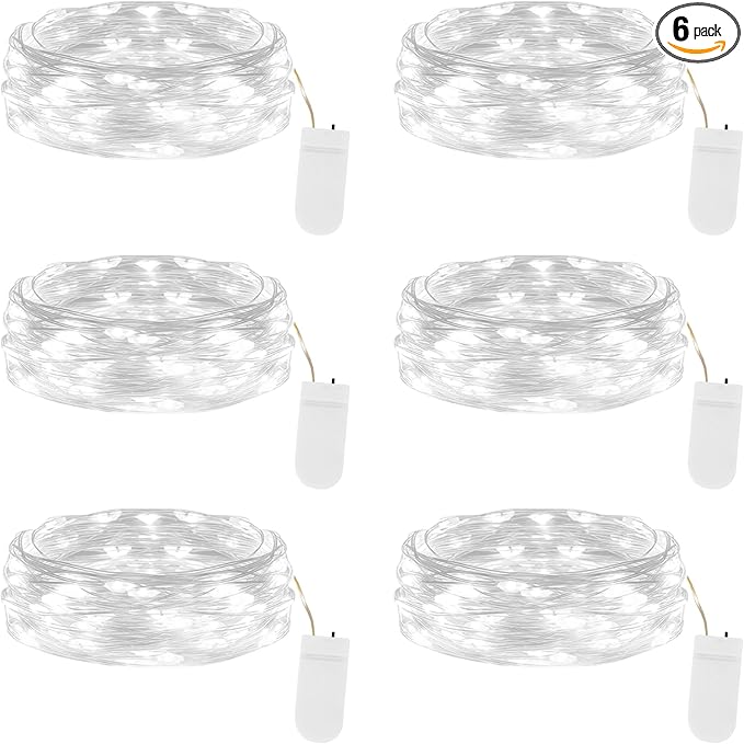 Lakumu 6 Pack Fairy Lights Battery Operated String Lights -7FT 20LED Fairy by Lakumu