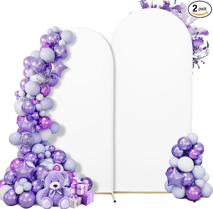 Wedding Arch Cover Spandex Arch Backdrop Cover 7.2FT, 6FT Set of 2 Arch Stand by Unknown