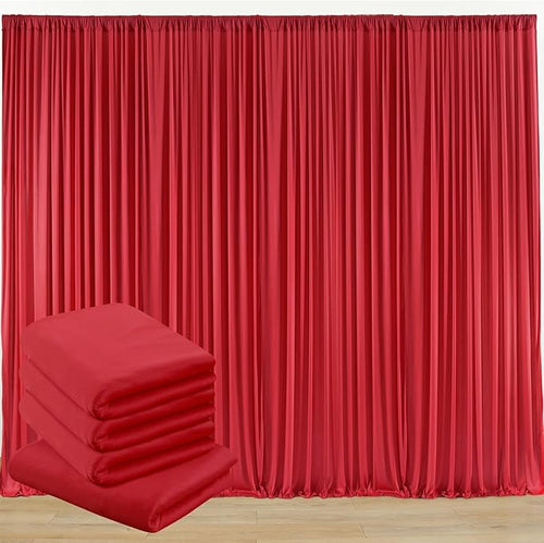 10 ft x 20 ft Wrinkle Free Red Backdrop Curtain by Outpain