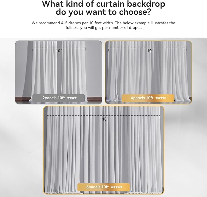 Ledido 10×8ft Tulle Backdrop Curtains - Image 4