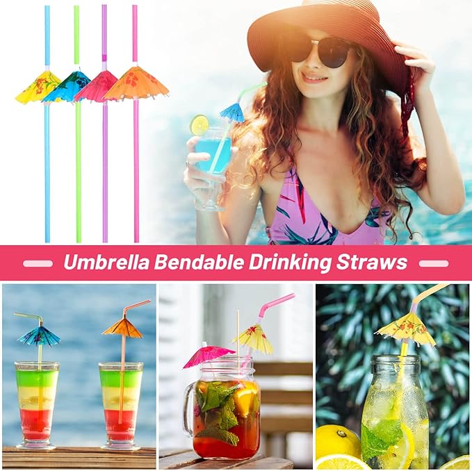 Paxcoo 100pcs Umbrella Straws - Image 2