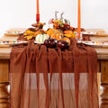 Terracotta Cheesecloth Table Runner Fall Burnt Orange Cheese Cloth Table Runner by DeZerlor