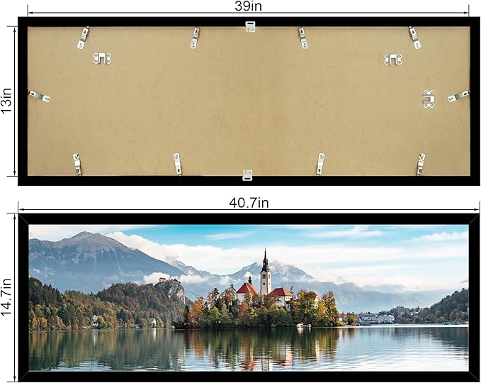 13x39 Puzzle Frame 2 Packs, Real Glass and Black Wood Frame, Display Panoramic - Image 2