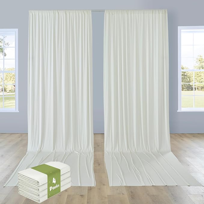 PartyVillage 20ft×15ft Ivory Backdrop Curtain by PartyVillage