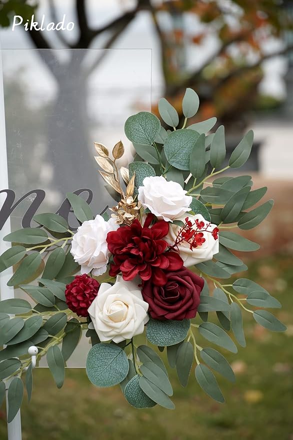 Faux Flower Swag Set of 2 for Wedding Welcome Signs Floral Swag Wedding - Image 5