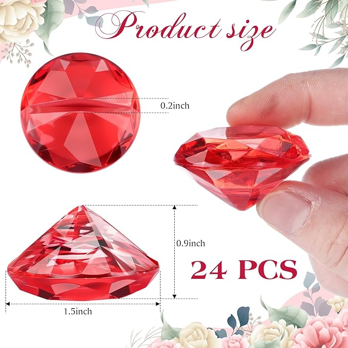 Boao 24 Pack Diamond Place Card Holders Acrylic Table Number Holder Card Stands - Image 2