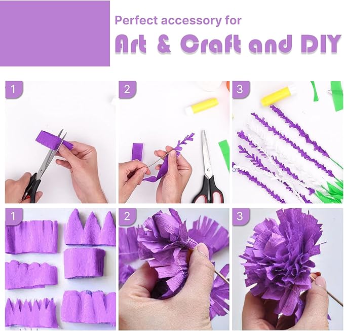 PartyWoo Pink and Purple Crepe Paper Streamers 4pcs 328ft Pack of Light Pastel - Image 4