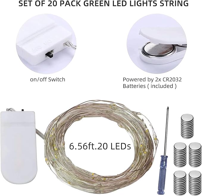 LAMPHOME 20 Pack Fairy Lights Battery Operated - 7ft 20 LED Lights Copper Wire - Image 3