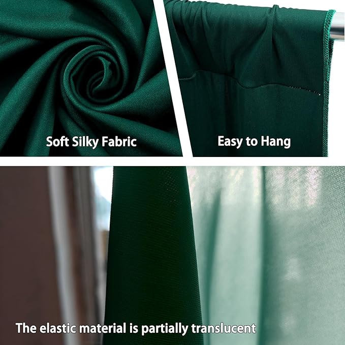 10 x 10 Feet Dark Green Backdrop Curtain - Image 3