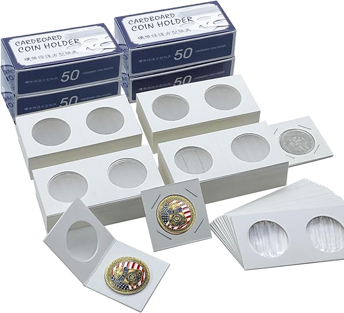 200 PCS Premium Cardboard Coin Flips 2 x 2 inch Coin Collection Supplies by Xxmbbjy