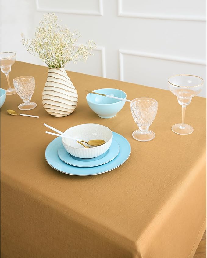 Solino Home Linen Tablecloth for Rectangle Tables 60 x 90 Inch - Image 4
