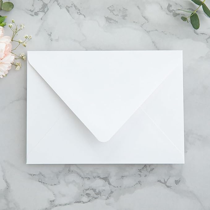 PONATIA 50PCS A7 Euro Flap Envelopes, 5.25 x 7.25'' Liner Envelope - Image 2