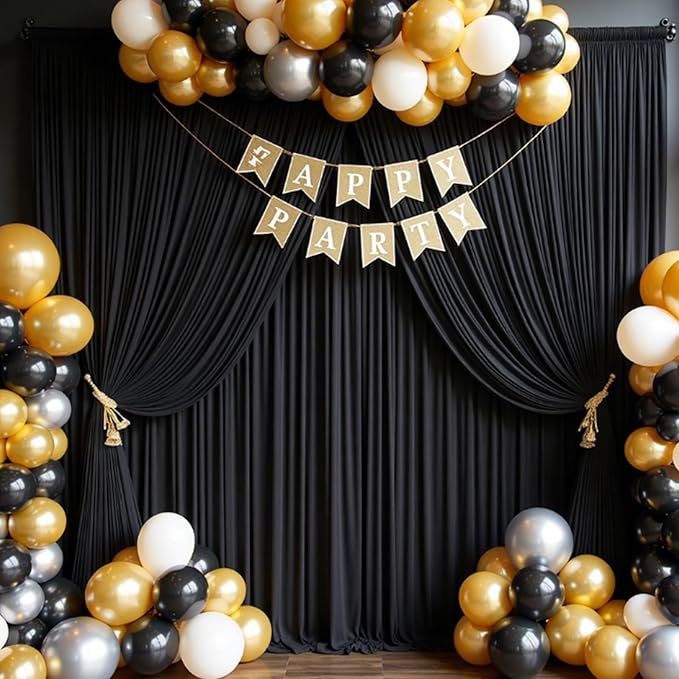 40ftx10ft Wrinkle Free Black Backdrop Curtain - Image 7