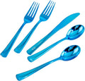 Supernal 240pcs Blue Plastic Silverware, Party Disposable Utensils, Plastic by supernal