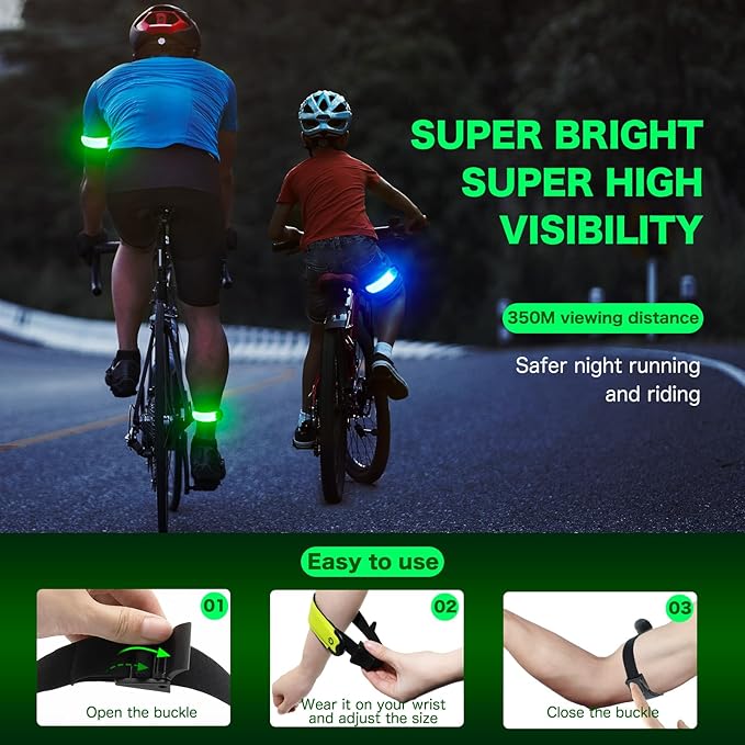 LED Armband Running USB Rechargeable, High Visibility Wristband - Image 5