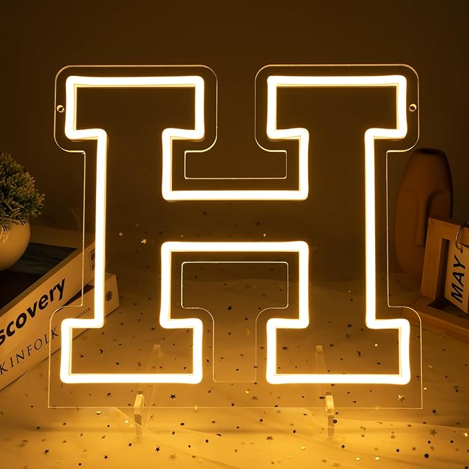 Light Up Letters H, Led Marquee Letter Lights Neon Sign, Battery/USB Powered by MissAudrey