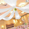 6 Panels White Ceiling Drapes for Wedding 5ftx10ft Arch Draping Fabric by HNPSTBNO