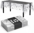 Exquisite Clear Silver Star Tablecloth Plastic 12-Pack Disposable Rectangle by Exquisite