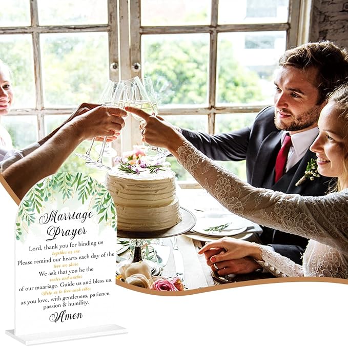 Marriage Prayer Sign, Wedding Engagement Bridal Shower Christian Religious Decor - Image 6