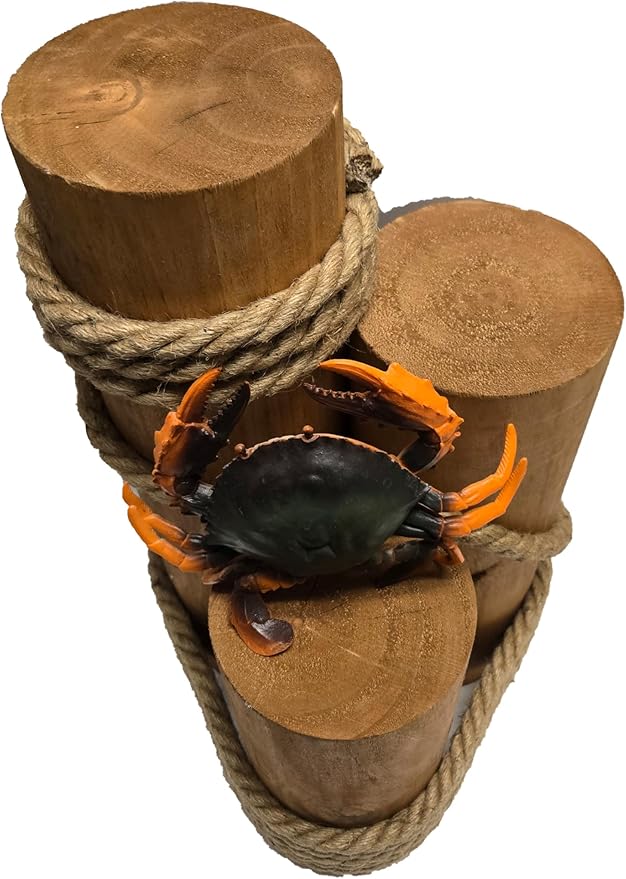 Set of 3 Nautical Wood Piling Decorations – Real Wooden Pier Posts - Image 4