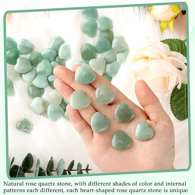 Gerrii 50 Pcs Heart Healing Stone Bulk Quartz Heart Inspirational Stones Gift - Image 3