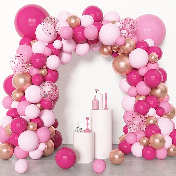 Amandir 153pcs Pink Balloon Garland Arch Kit, Different Sizes 18 12 10 5 inch - Image 4