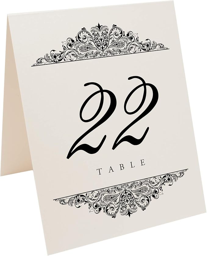 Paisley Wedding Table Numbers, Double Sided, Tent or Use in a Stand - Image 2