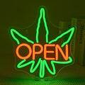 Ineonlife Green Leaves Open Neon Sign USB Dimmable Neon Signs by ineonlife
