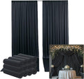 60ftx14ft Wrinkle Free Black Backdrop Curtain, 12 Panels 14FT Height Black by LeegleriTableSkirt