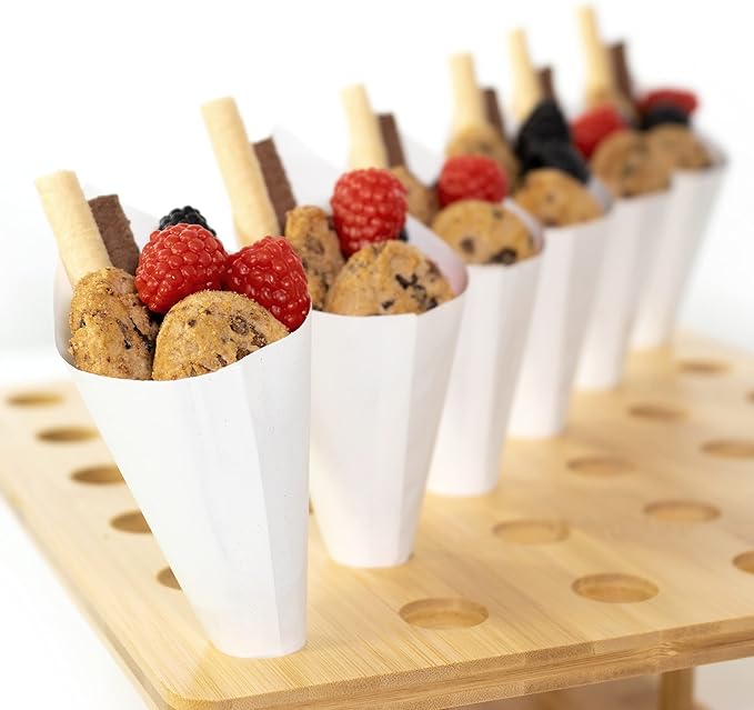 MONTX® 200-Pack Disposable Food Cones | 7" or 6" | White Food-Safe Paper - Image 6