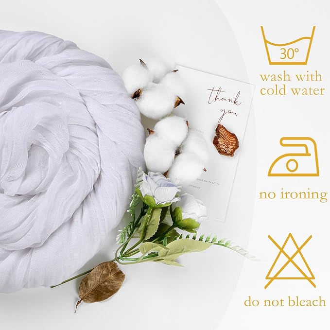 12 Pack White Cheesecloth Table Runner 10ft Boho Gauze Fabric Cheese Cloth - Image 5
