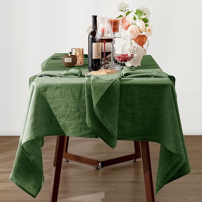 Talasily Linen Tablecloth 100% Pure Linen Table Cloth 60x108 Inches Rectangle - Image 9