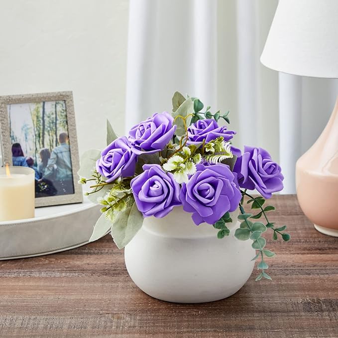 Juvale 100-Pack Purple Faux Flowers - Image 5