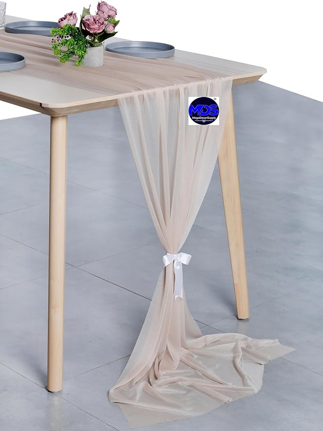 MDS 2 Pack 10ft Chiffon Table Runner 29 x 120 Inches Sheer Wedding Runner - Image 3