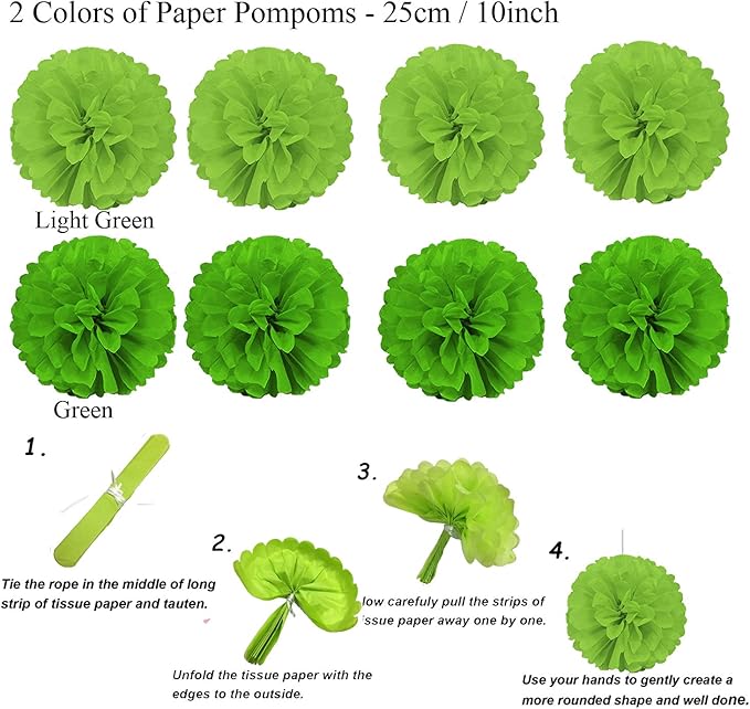 ZERODECO Party Decoration, Pom Poms Flowers, Garlands String Polka Dot and - Image 4