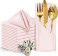12 Pieces Light Pink Satin Napkins, Silky Soft Smooth Washable Napkins by Eychei