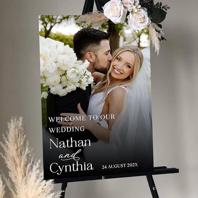 Personalized Wedding Photo Acrylic Welcome Sign – Custom Picture Board - Image 5