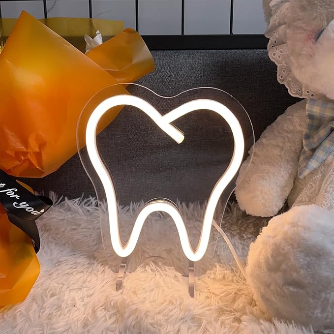 Teeth Table Number Neon Sign Desk Lamp Night Light Wedding Letter LED Neon Sign - Image 3